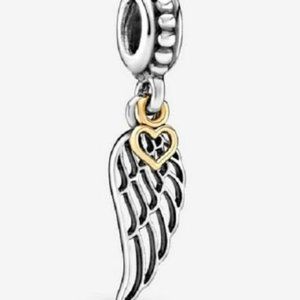 New Pandora Sterling Silver Love and Guidance Angel Wing Heart with 14k …